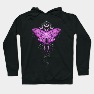 Magic Pink Moon Moth Hoodie